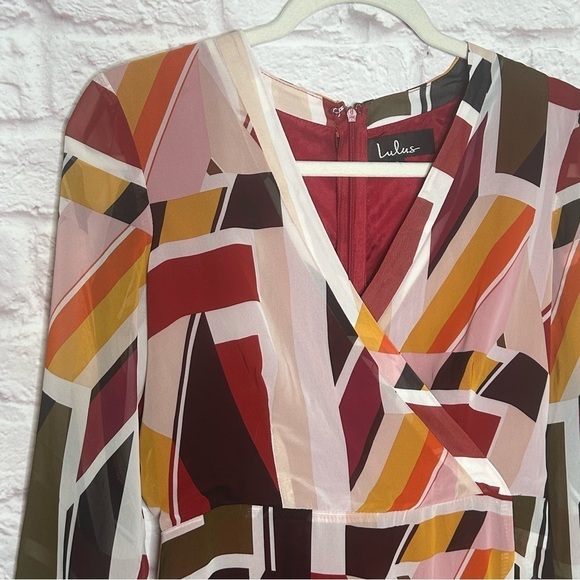 Lulus Shape It Up Burgundy Multi Print Midi Dress - Picture 8 of 16